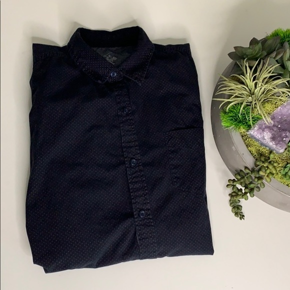 Beverly Hills Polo Club Casual Button Down shirt Large micro polka dot print - Picture 6 of 7